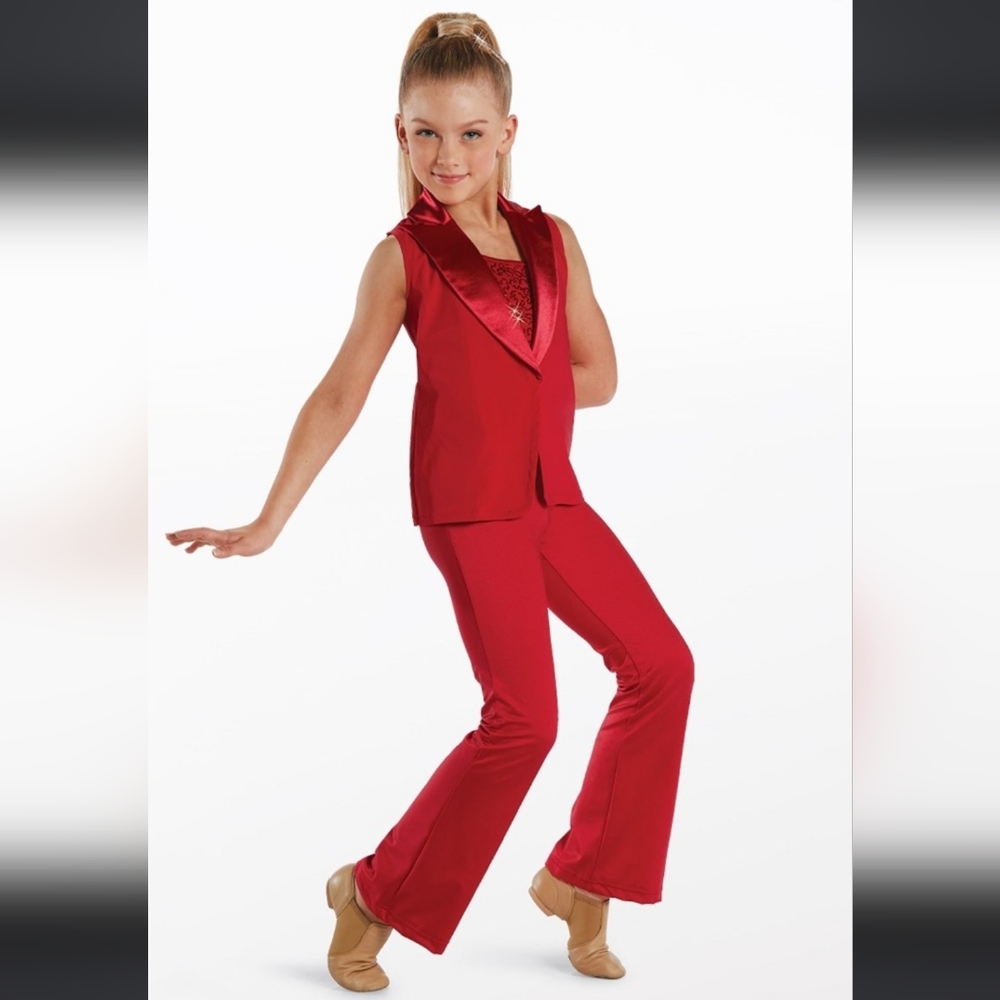 Weissman "In and Out Of Love" Jazz Jumpsuit Costume, Women's Size SM, Red